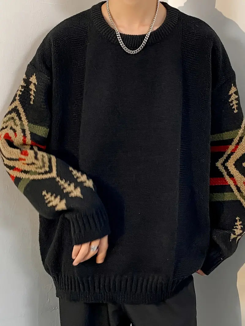 Charles – sweater med geometrisk print til mænd