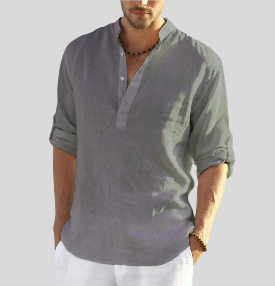 ADRIANO - Elegant hørskjorte med krave