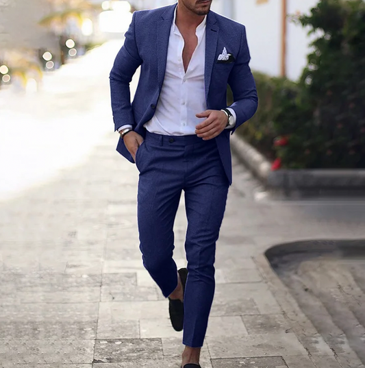 Giovanni - 2-delt sæt til mænd bestående af en enkel business blazer og bukser
