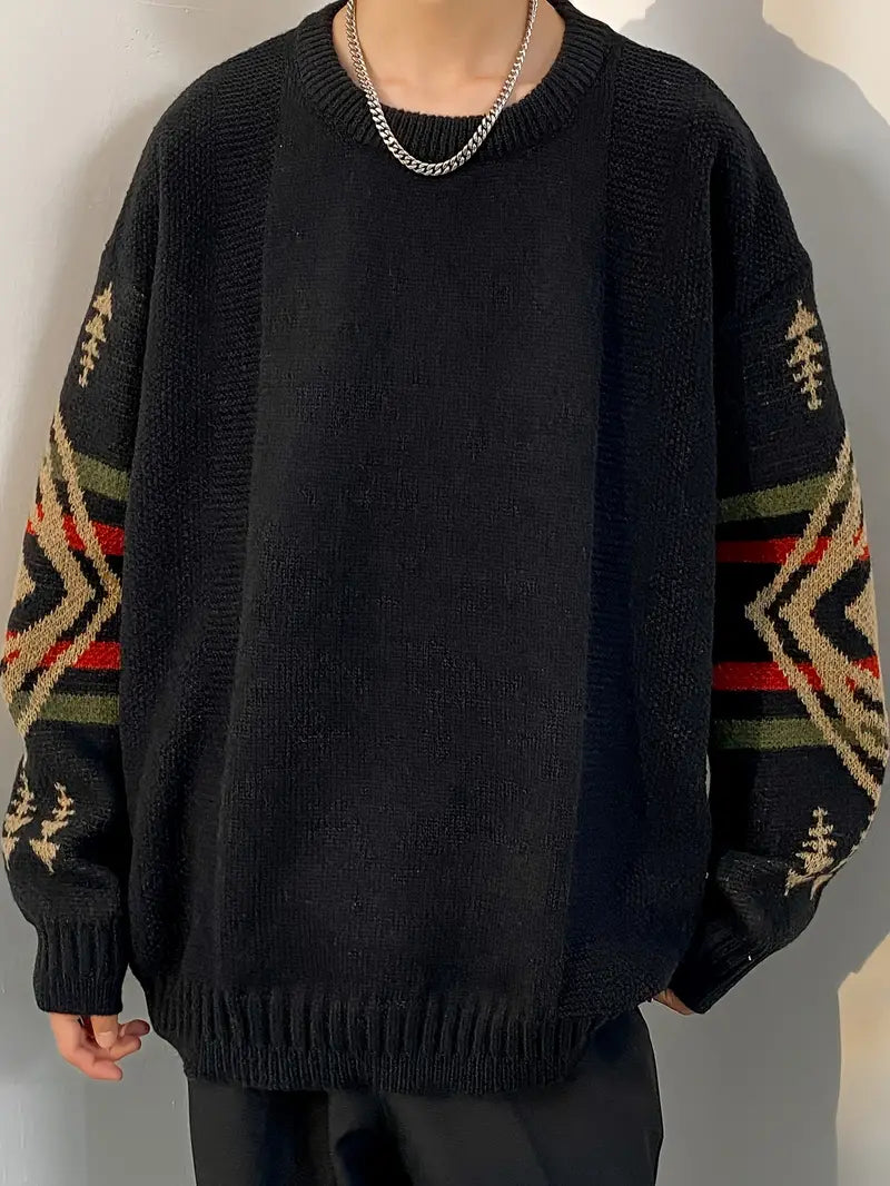 Charles – sweater med geometrisk print til mænd