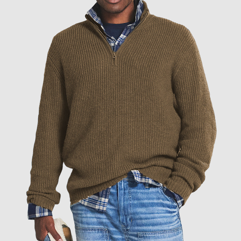 ARLO - sweater med kvart lynlås