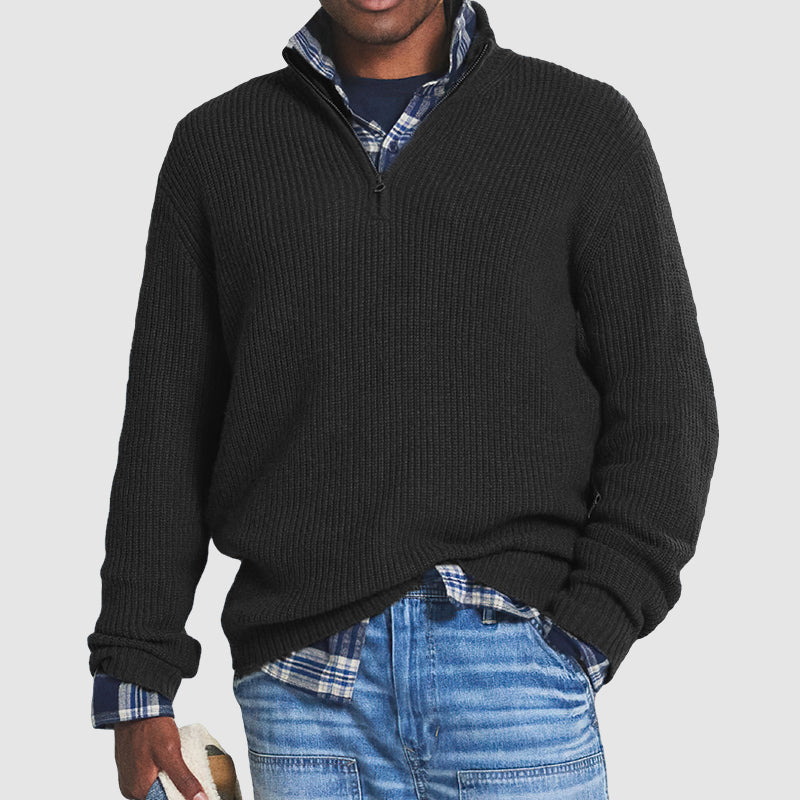 ARLO - sweater med kvart lynlås